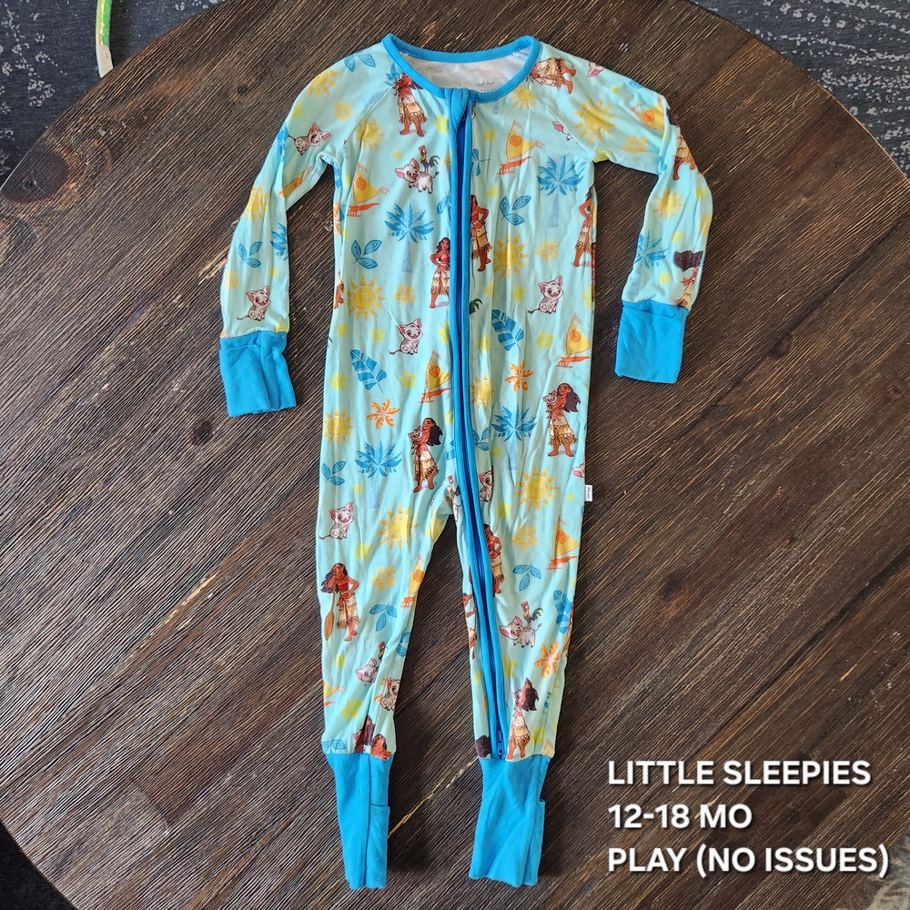 Little Sleepies Kids One Piece Pajama - Blue and Multicolor